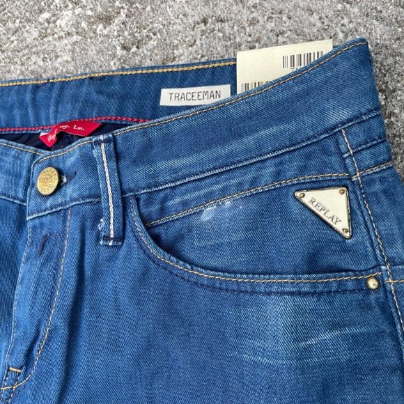 Replay Women Jeans Blue Skinny TRACEEMAN Cotton Denim Jean Size 28(30X32) $180 - Picture 6 of 9